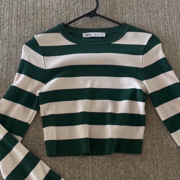 Zara striped long sleeve croptop - Picture 1 of 1